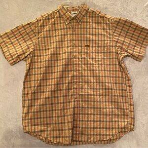 Carhart Shirt Men’s XL Plaid Short Sleeve Cotton Button Down Vintage